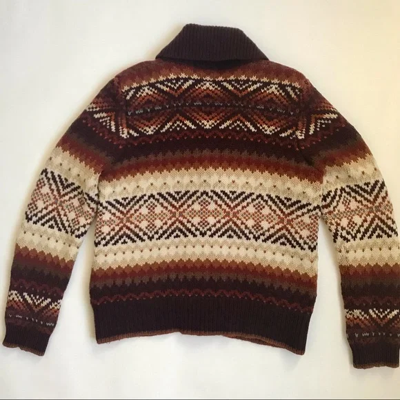 Isabella Bird Wool Shawl Collar Cardigan Western Southwestern Vibe Size M - Picture 2 of 8